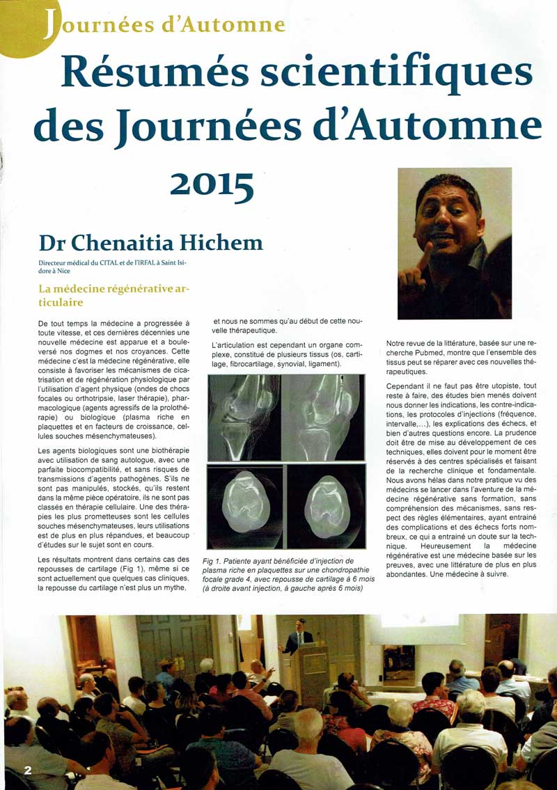 Dr Chenaitia - Institut Niçois du Sport et de l'Arthrose